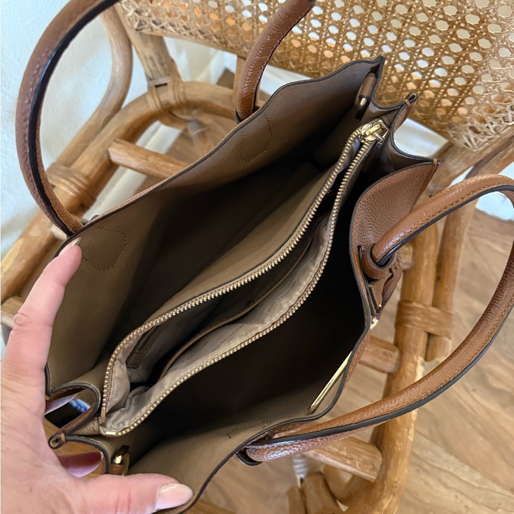 Michael Kors Cognac Brown Pebbled Leather Satchel - Picture 4 of 16